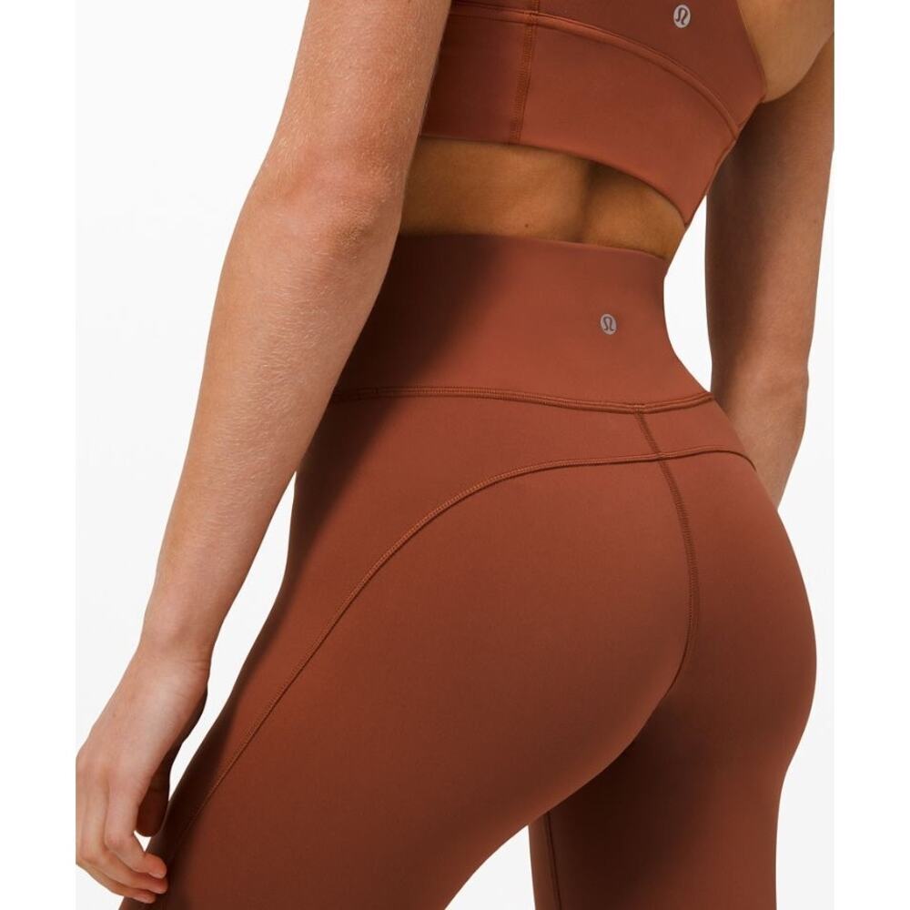 LULULEMON Everlux and Mesh High-Rise Tight 25" Dark Terracotta Size 4 - Picture 4 of 9